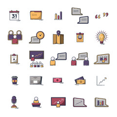 Vector icon set of business