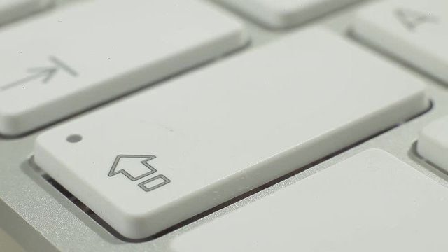 Macro video button caps abd tab on keyboard. Button pressing.
