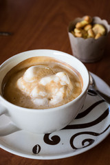 Hot coffee with ice-cream