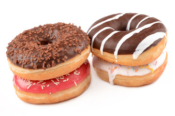 Donuts on a white background