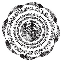 Beautiful print with hand drawn ethnic elements