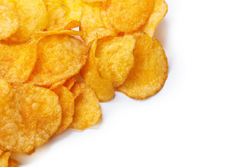 Potato chips isolated on white background