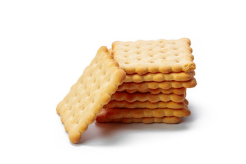 Cracker cookies isolated on white background
