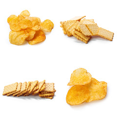 Collage of Crackers isolated