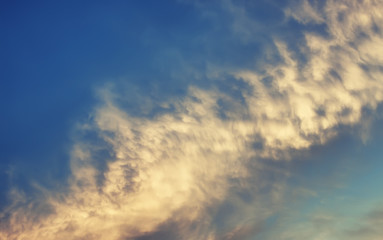  soft blue sky and sunset cloud