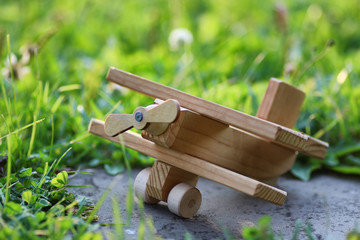wooden toy airplane