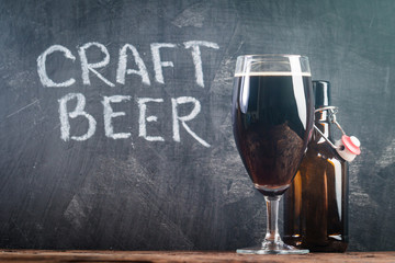 Glass of dark beer