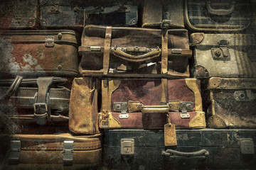 Retro  luggages bag background