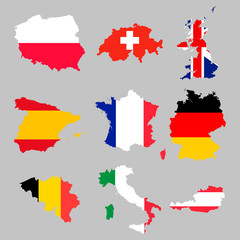 9 countries maps
