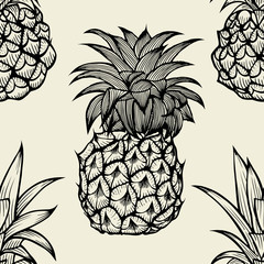 pineapples hand drawn sketch