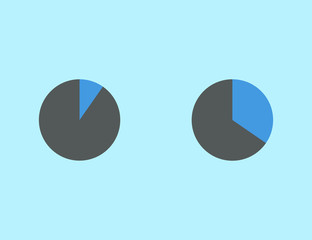 Web flat pie chart graph set icons