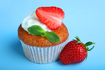 Cupcake with  strawberry
