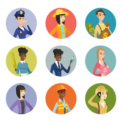 Vector set of characters of different professions.