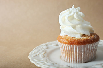 Cupcake with cream