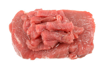 Veal on a white background