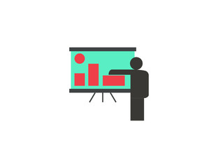 Flat vector seminar presentation business classroom