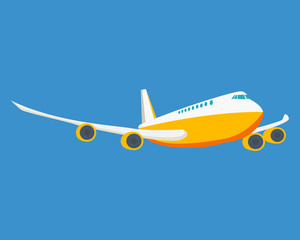 Modern passenger plane, on a light background.