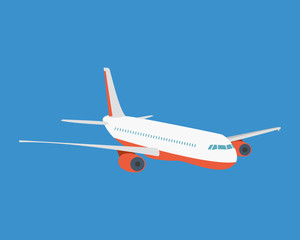 Fototapeta na wymiar Modern passenger plane, on a light background.