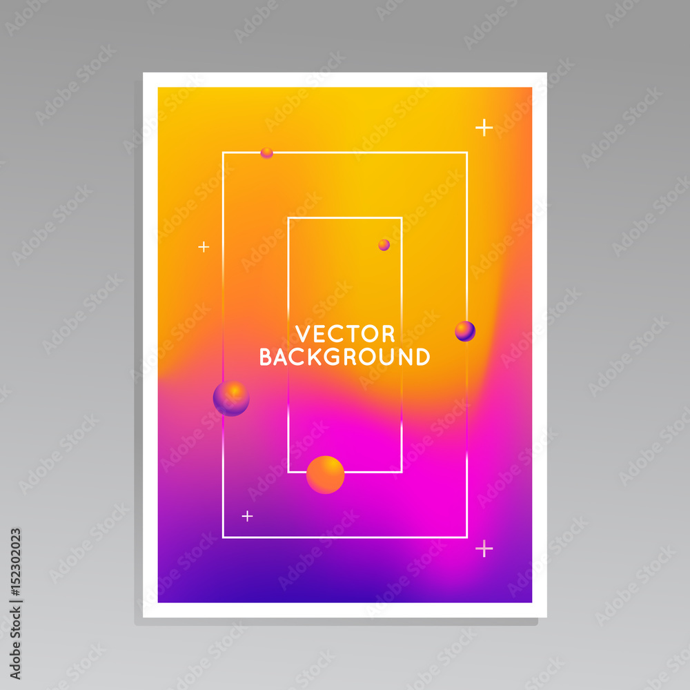 Poster vector design template and illustration in trendy bright gradient colors