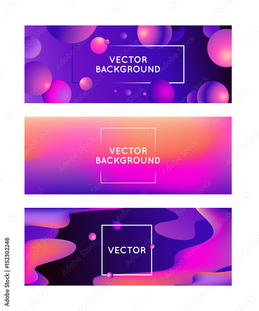Poster vector design template and illustration in trendy bright gradient colors