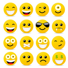 Fototapeta premium Modern yellow laughing happy smile