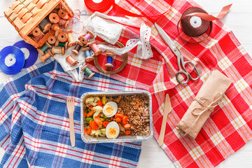 Lunch box healthy food delivery for dressmaker