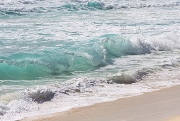 Big waves on the turquoise sea.