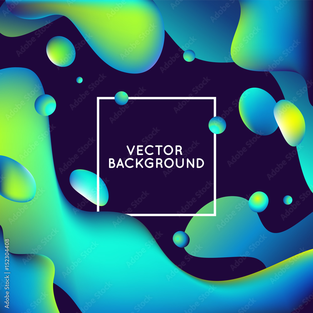 Poster vector design template and illustration in trendy bright gradient colors