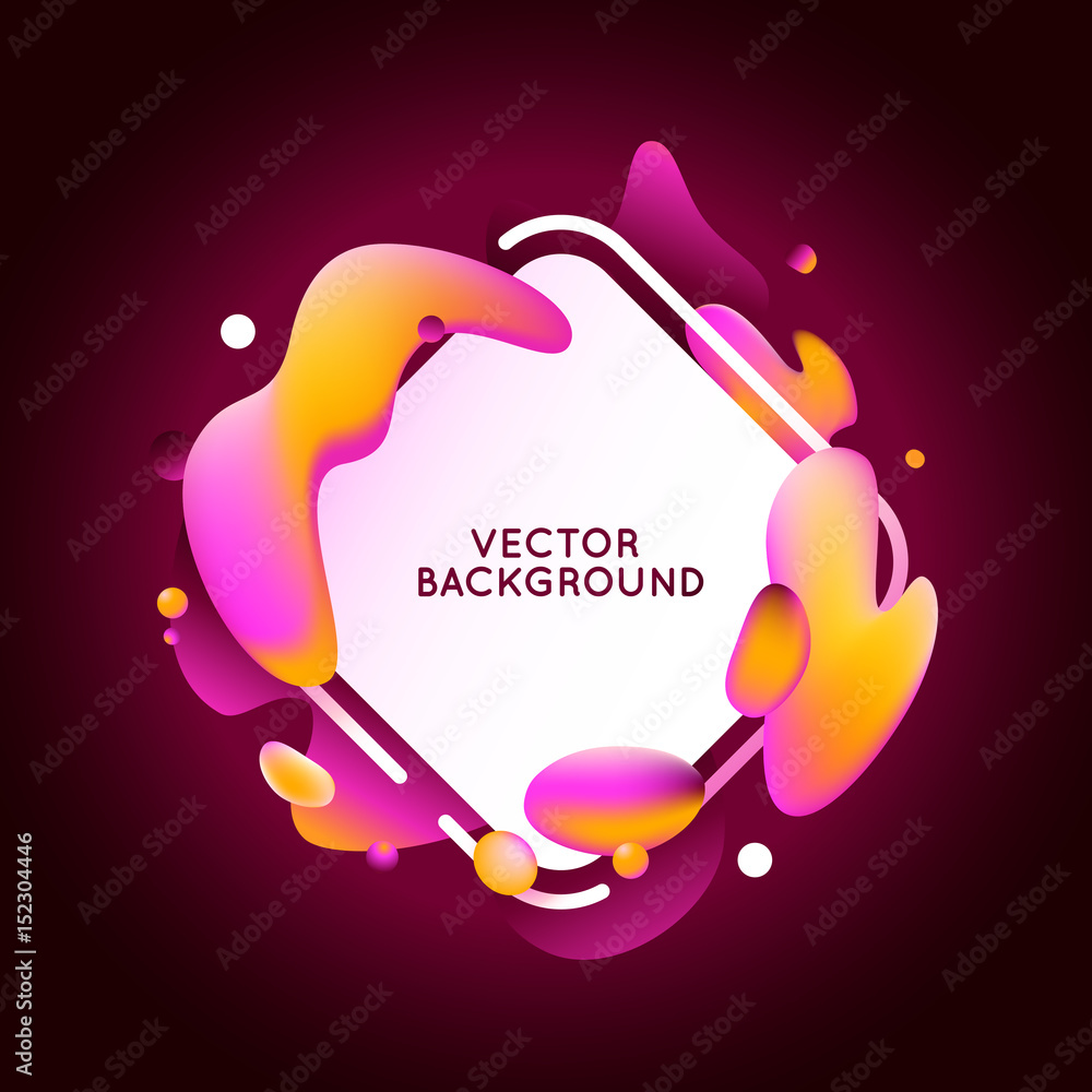 Poster vector design template and illustration in trendy bright gradient colors
