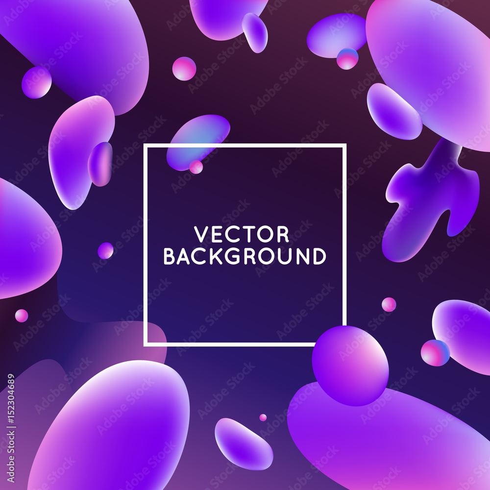 Poster vector design template and illustration in trendy bright gradient colors