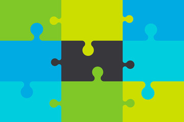 Jigsaw puzzle. Vector illustration.