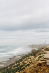 Küste von Kalifornien mit Nebel