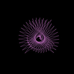 Fototapeta premium Abstract geometric shape of lines. Isolated on black background. Vector outline illustration.