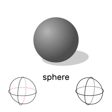 Sphere. Geometric shape. Isolated on white background. Vector illustration.