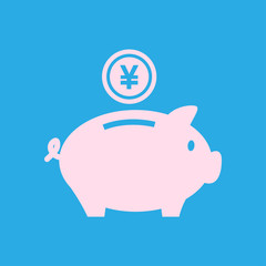 Piggy bank icon. Pictograph of moneybox. Flat design.
