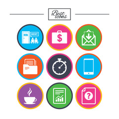 Fototapeta premium Office, documents and business icons.