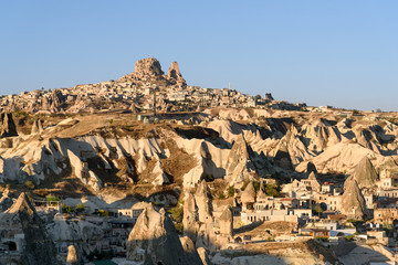 Top view of Goreme town in the morning. Cappadocia. Turkey