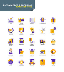 Modern material Flat design icons - E-Commerce and Shopping