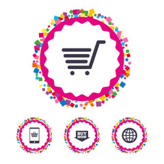 Online shopping icons. Smartphone, cart, buy.