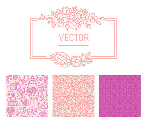 Vector set of design elements and templates for wedding invitation and greeting cards