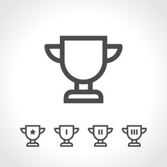 Award cups and trophy icons, trophy icon