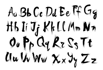 Alphabet Letters Collection Text Lettering Set Vector Illustration