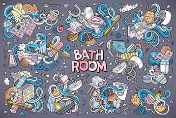 Vector set of Bathroom doodle designs