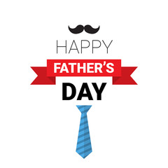 Happy Father Day Family Holiday Greeting Card Retro Poster Flat Vector Illustration