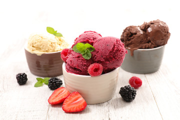 ice cream and berries