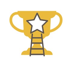 Golden award cup with star and ladder vector illustration © Sonulkaster
