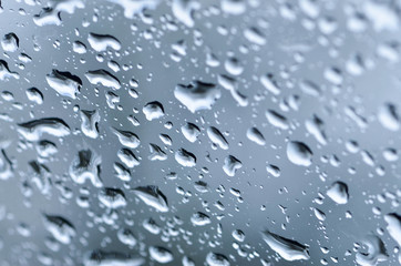 raindrops on window glass abstract background
