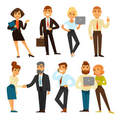 Business people while working time template vector illustration