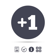 Plus one sign. Add one symbol.