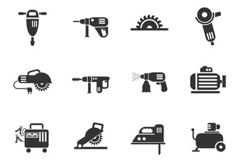 machine tools icon set